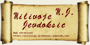 Milivoje Jevdoksić vizit kartica